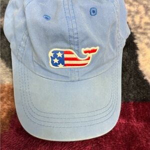 Vineyard Vines Light Blue Cap with Red Embroidery